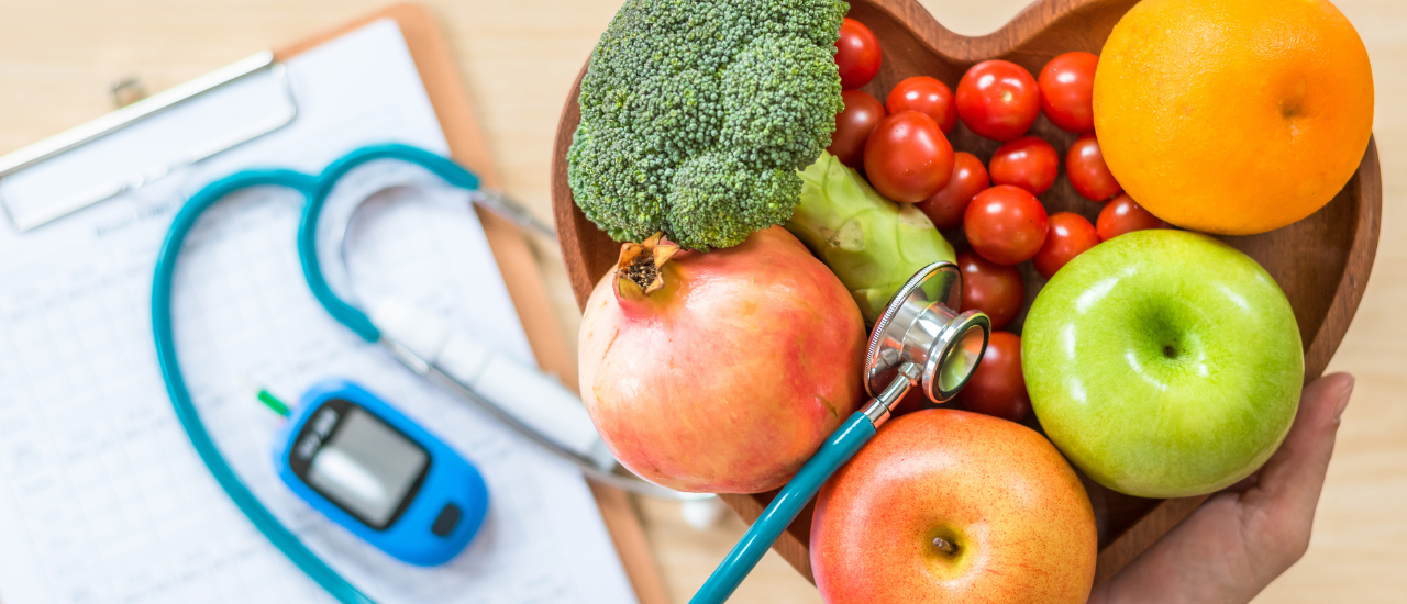 Blood sugar testing with diabetic diet plan