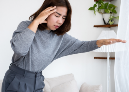 Patient experiencing dizziness and balance problems